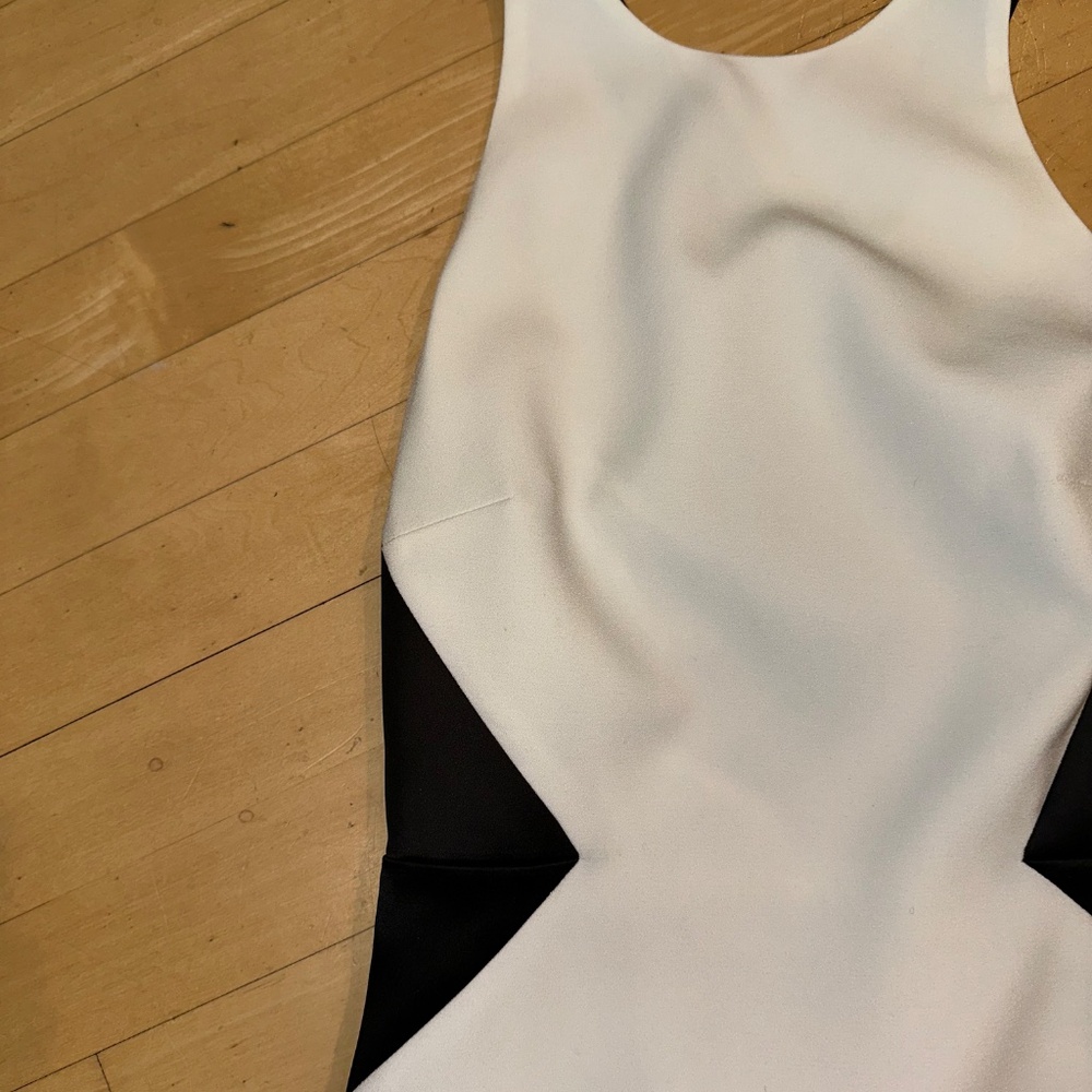 New Halston Heritage Women's White Sleeveless Colorblock Sheath Dress,0 - Picture 4 of 6
